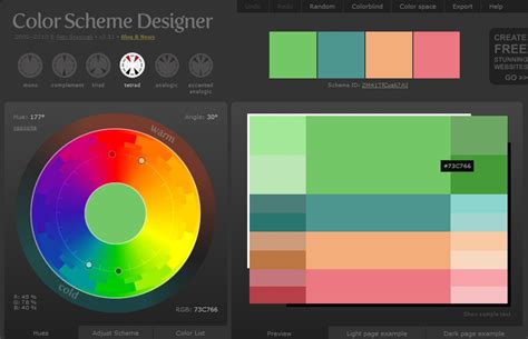 顏色搭配|Color Scheme Designer,在线配色器